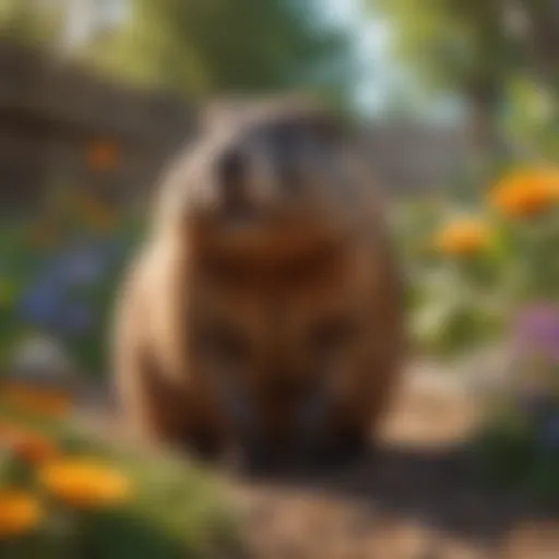 Groundhog in a garden