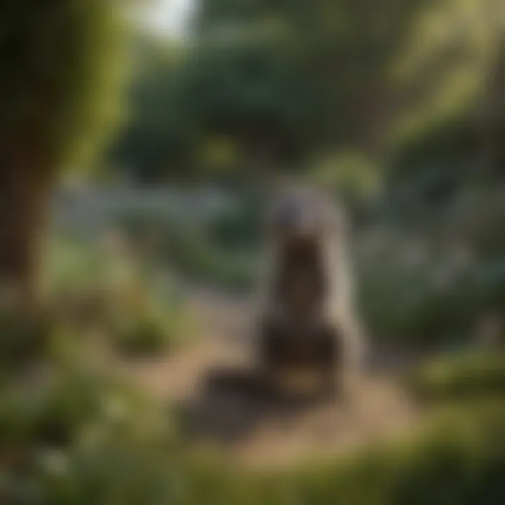 Garden with raccoon deterrents