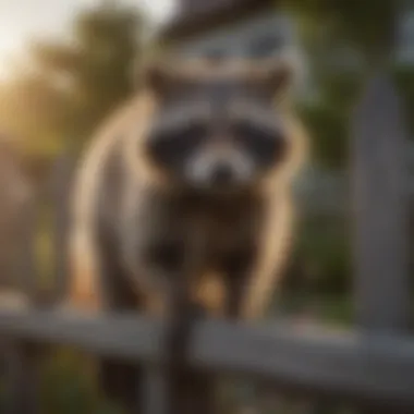 A sturdy fence surrounding a home, designed to keep raccoons at bay Home perimeter fencing