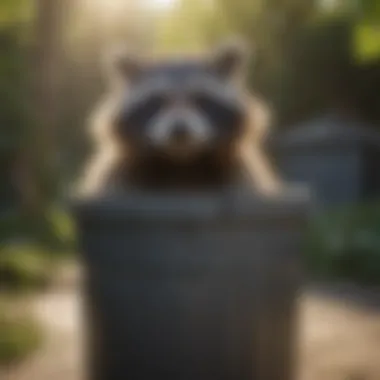 A secure trash bin designed to keep raccoons out