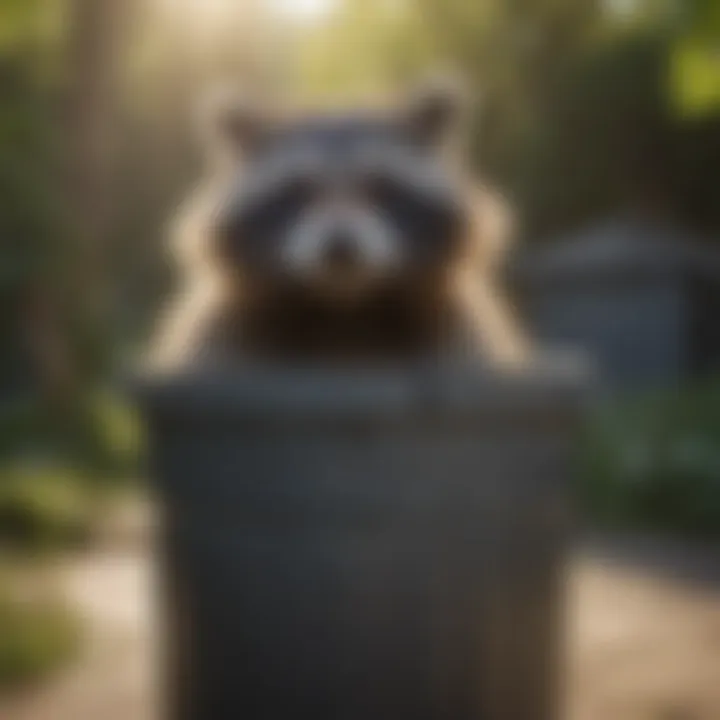 A secure trash bin designed to keep raccoons out