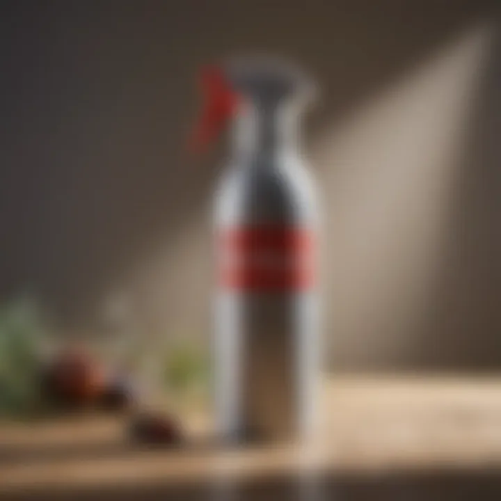 Hairspray bottle on a pest control background