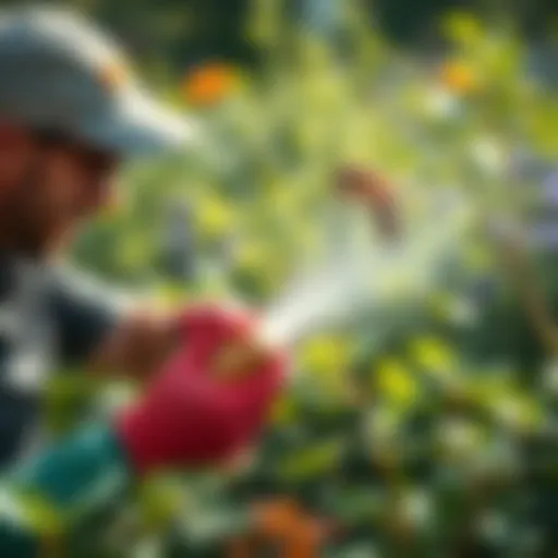 Organic pest control techniques in a garden