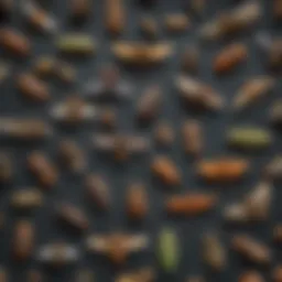A detailed view of various insect species