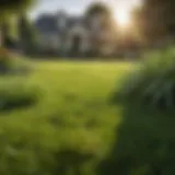 A vibrant green lawn showcasing healthy grass and plants