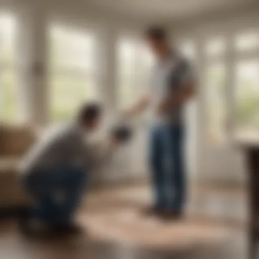 Orkin technician inspecting a home for pests