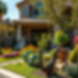 A serene suburban home showcasing a well-maintained garden, free from pests