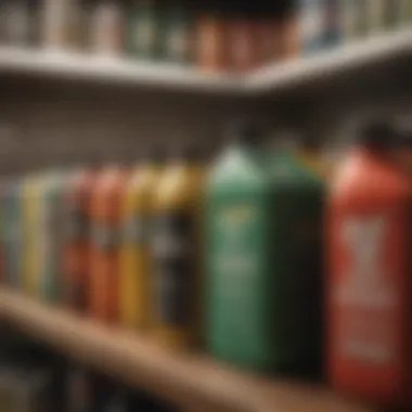 Professional pesticide products displayed on a shelf