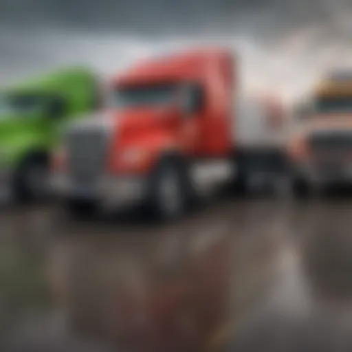 A fleet of Terminix trucks lined up, showcasing their unique designs and branding.