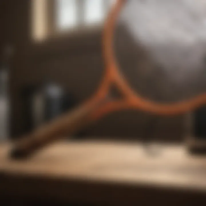 A sleek bug zapper racket on a wooden table