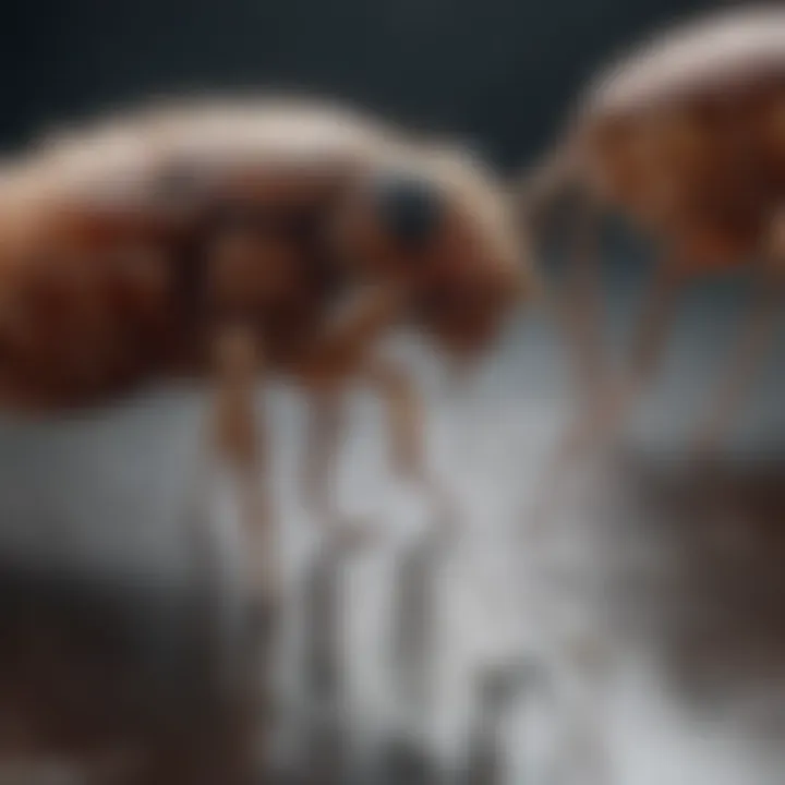 Graph illustrating flea population dynamics and behavior