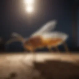Night light flea trap in action attracting pests