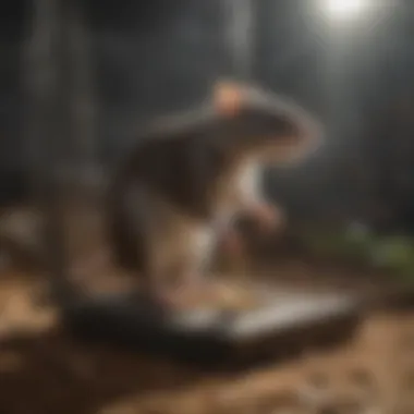 An illustration of a live catch rat trap in action
