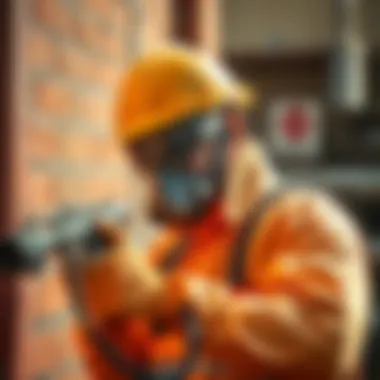 Professional exterminator at work