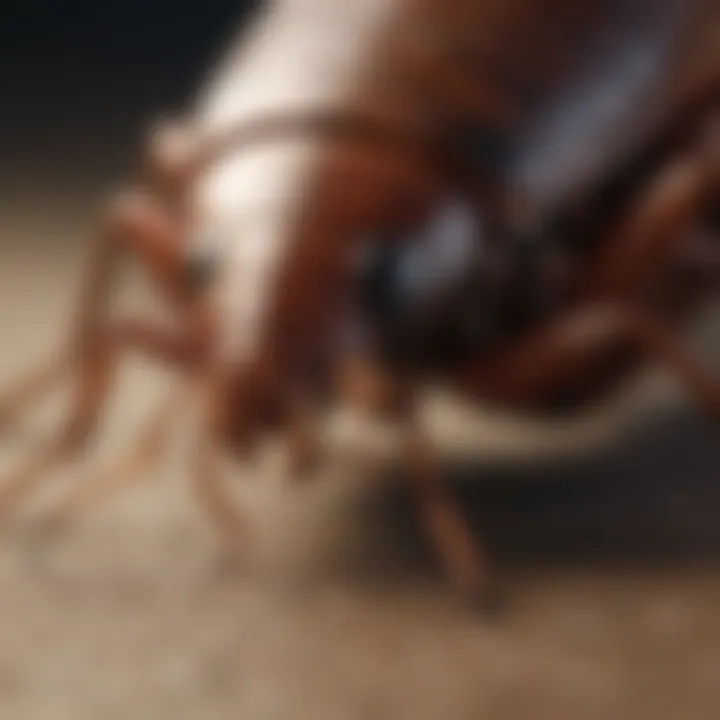 Close-up of a cockroach in its natural habitat