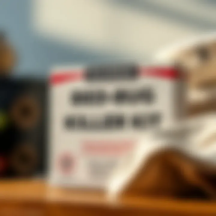 Close-up view of Harris Bed Bug Killer Kit packaging