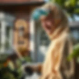 Detailed view of pest control treatment in residential area