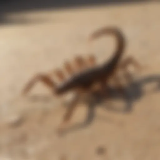 Close-up of a scorpion on a surface