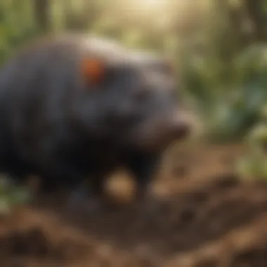 Sustainable Mole Management Practices Illustration of sustainable practices for managing mole populations