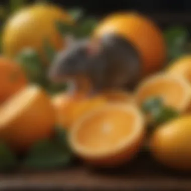 Citrus Fruits: Nature's Disfavor for Rats A collection of citrus fruits, whose scent is disliked by rats.
