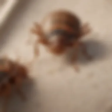 Close-up of bed bugs on fabric