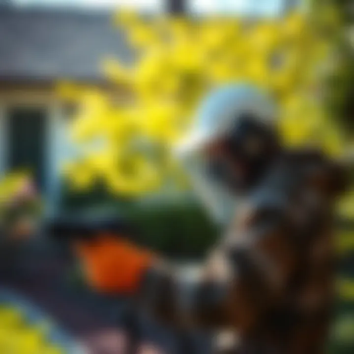 A professional inspecting a residential property for pests
