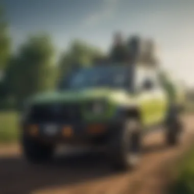 A technician utilizing a pest control vehicle in the field