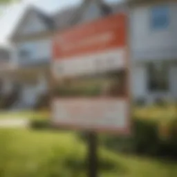 Vibrant pest control yard sign in a residential area