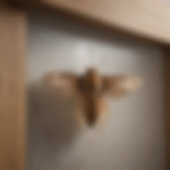 Close-up view of a pantry moth trap showcasing its unique design and adhesive surface.