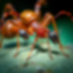 A close-up of different ant species for identification