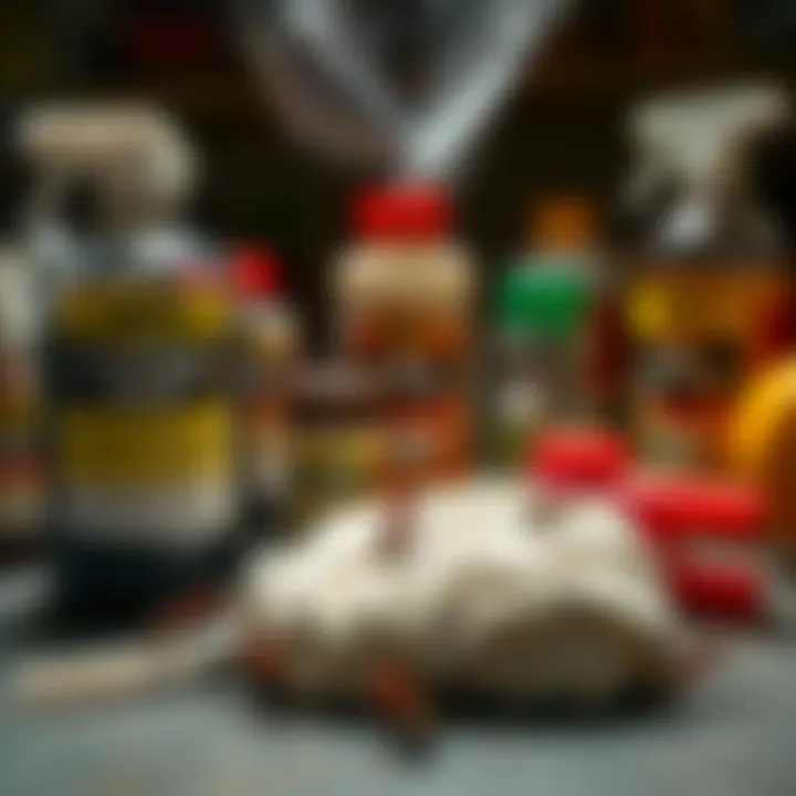 Chemical treatments displayed for ant control