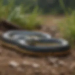 Garter snake in natural habitat