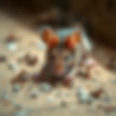 Close-up of mouse droppings indicating infestation