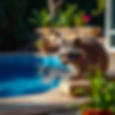 Effective Environmental Changes Environmental modifications around a pool to deter animals