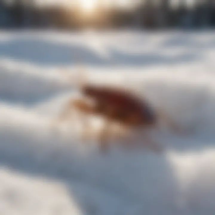 Snow-covered area with potential bed bug habitats