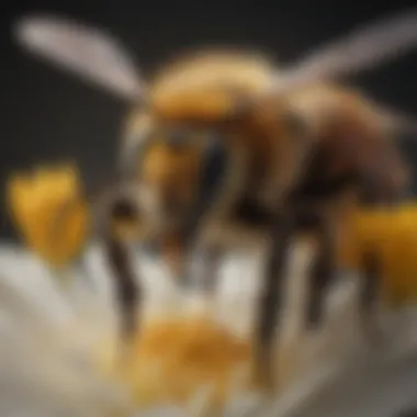 Close-up of a bee on a flower, showcasing the importance of pollinators