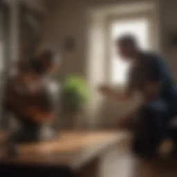 Expert exterminator inspecting a residential property