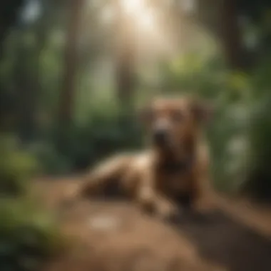 A dog resting peacefully in a treated area, showcasing a safe environment