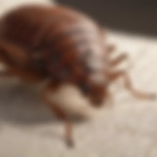 Close-up of a bed bug on a mattress