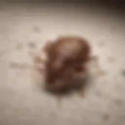 Close-up of a bed bug on a mattress