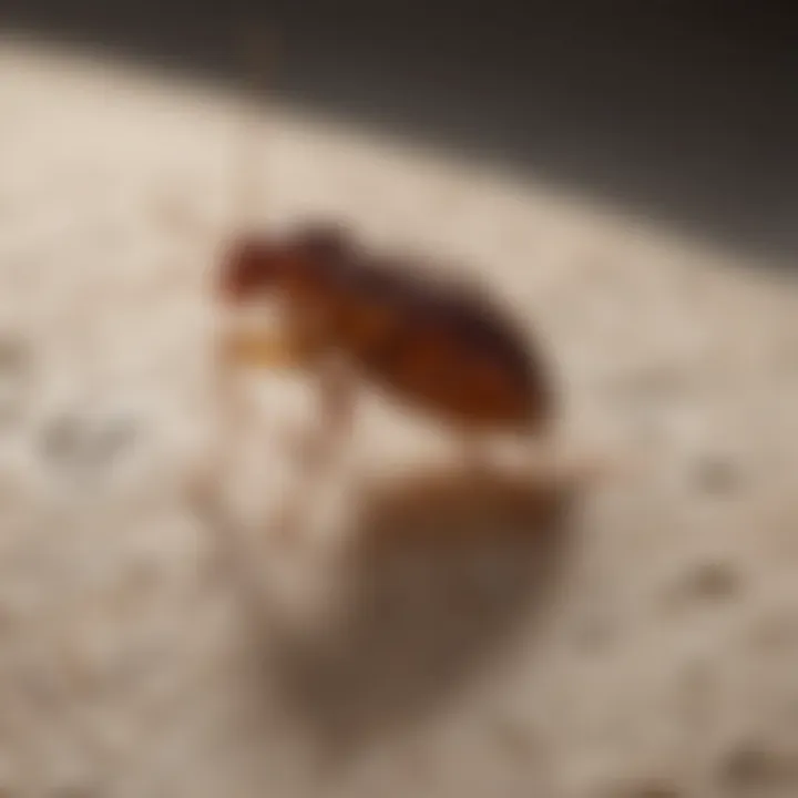 Close-up of bed bug eggs on a surface