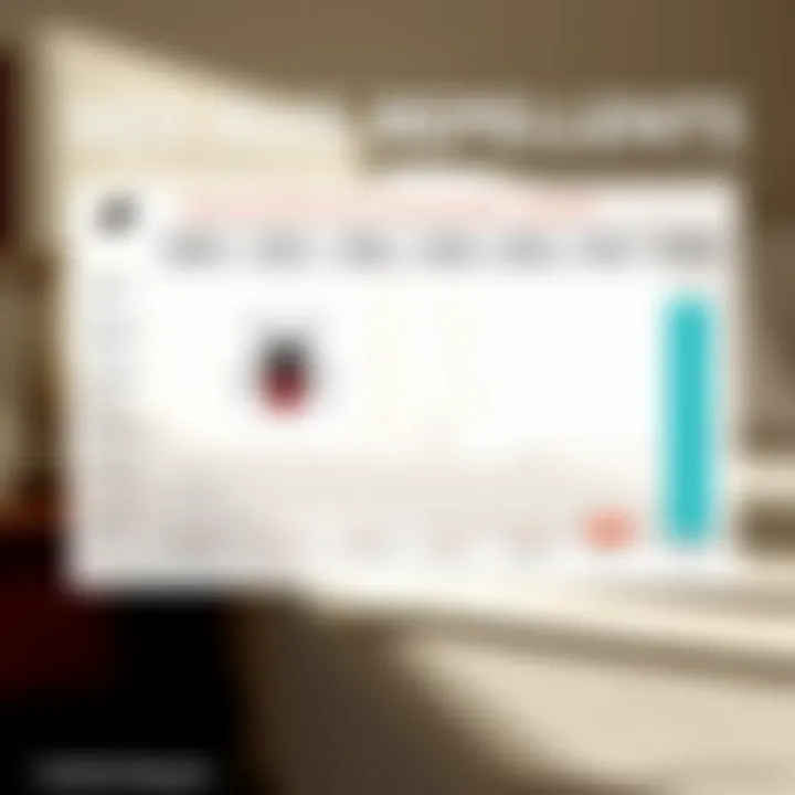 A chart illustrating the effectiveness of various bed bug repellents