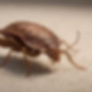 Close-up of bed bug on fabric