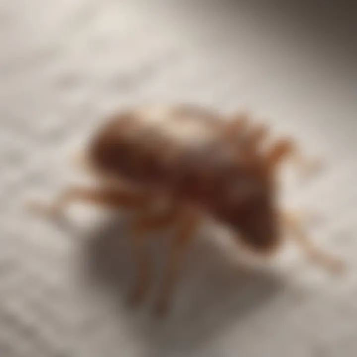 Close-up of bed bug on a mattress