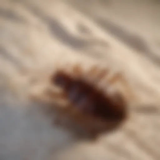 Close-up of bed bug on fabric