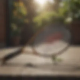 Electric bug tennis racket in action against insects