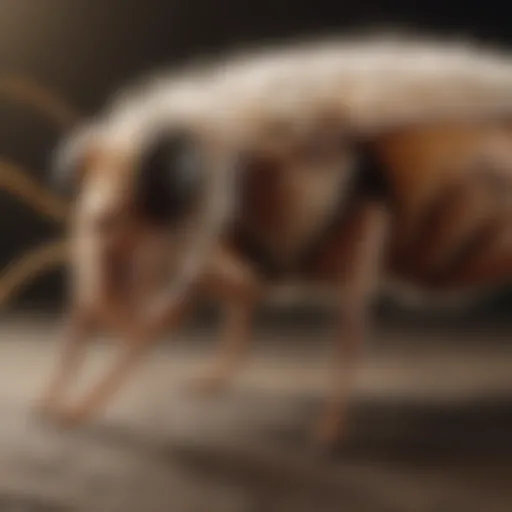 Close-up view of a flea on fur