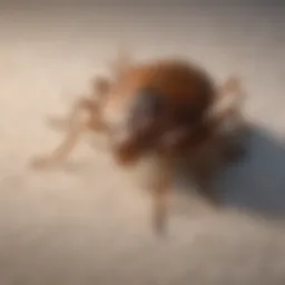 Close-up of a bed bug on fabric