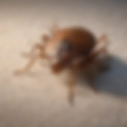 Close-up of a bed bug on fabric