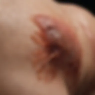 Comparison of chigger bites on skin vs non-bite areas